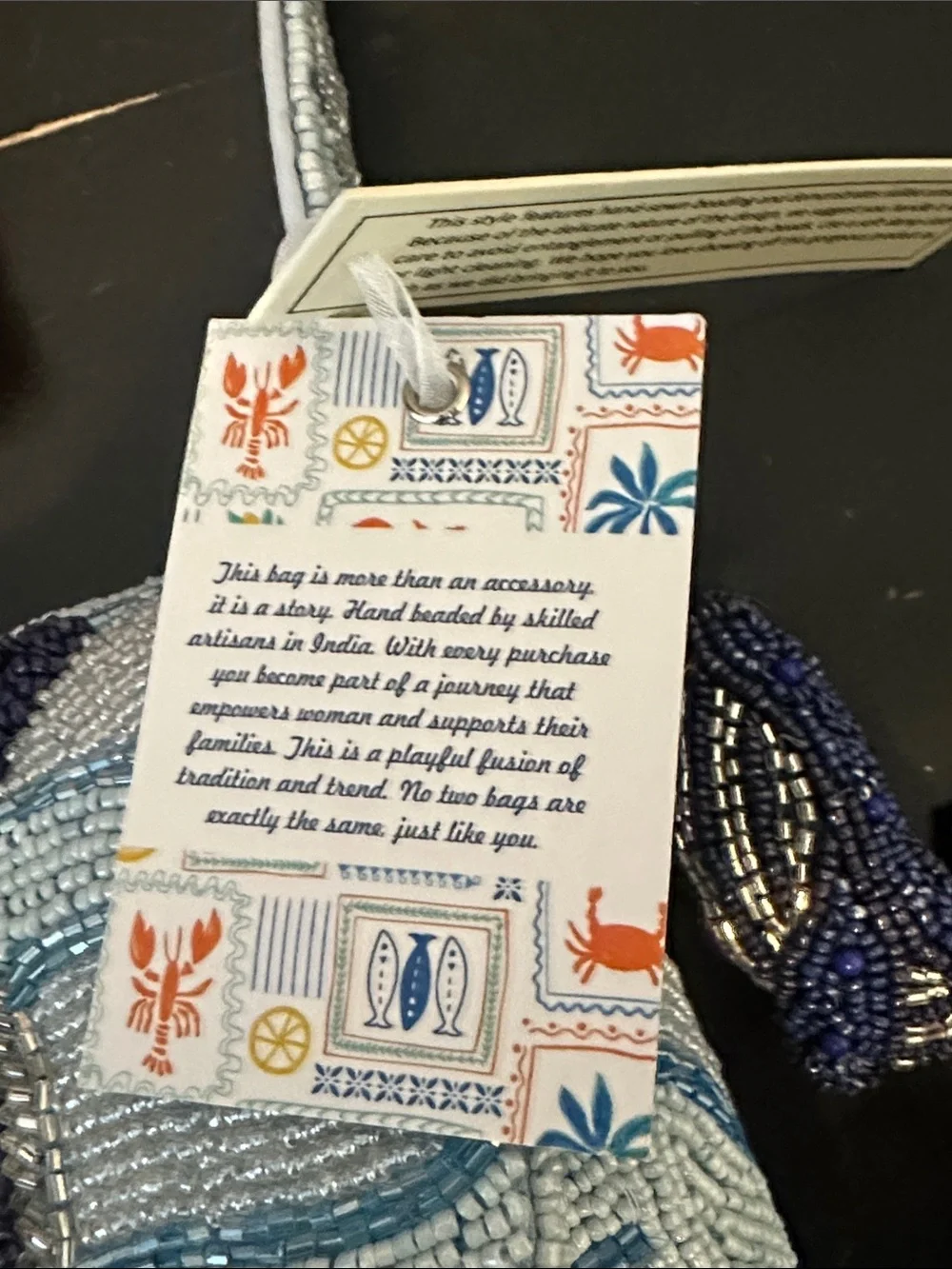 NEW RELEASE Made In India Beaded Blue Whale Bag With Charm NWT